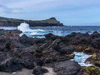 Lavaküste bei Biscoitos mit dem Pico Matias Simão - Insel Terceira